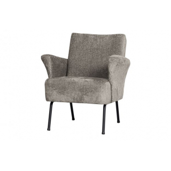 Fauteuil grof geweven stof taupe